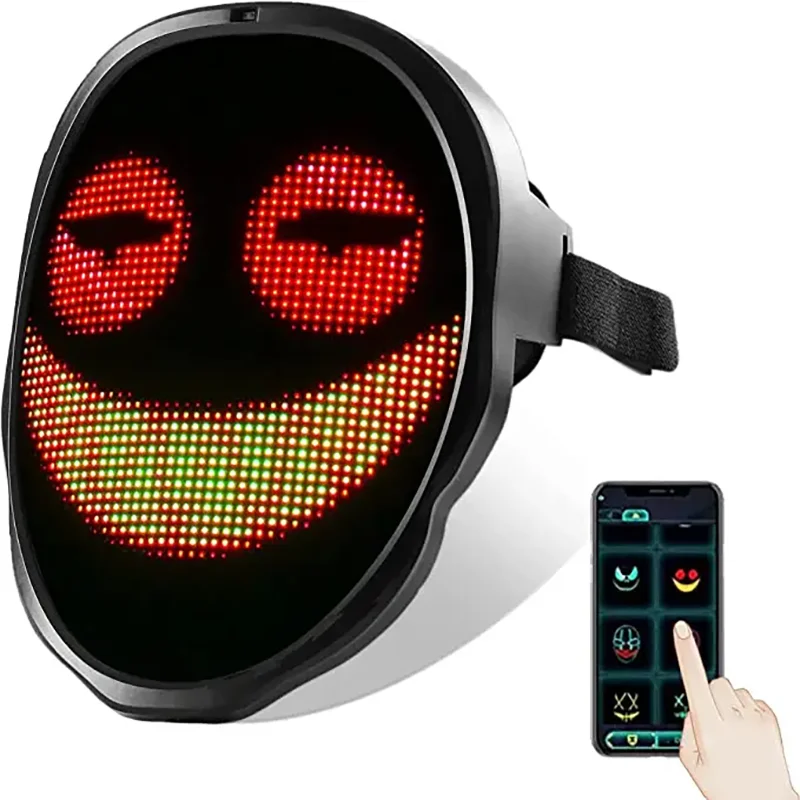 led mask manufacturer connected bluetooth creepy birthday party new year hacker mask halloween