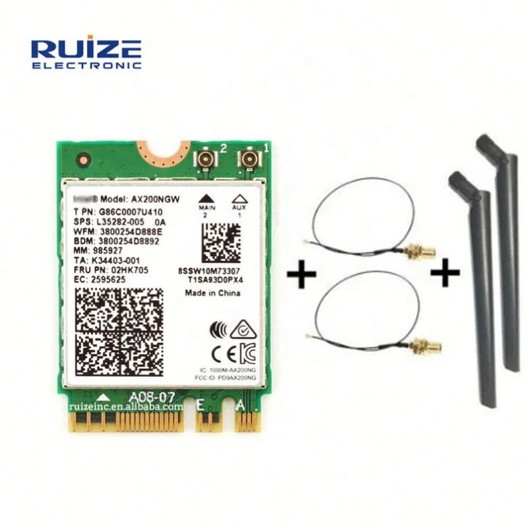 2400Mbps Dual Band 802.11ax Wifi 6 AX200NGW M.2 Wireless Wlan Wi-Fi Card Adapter AX200 With BT 5.0 MU-MIMO