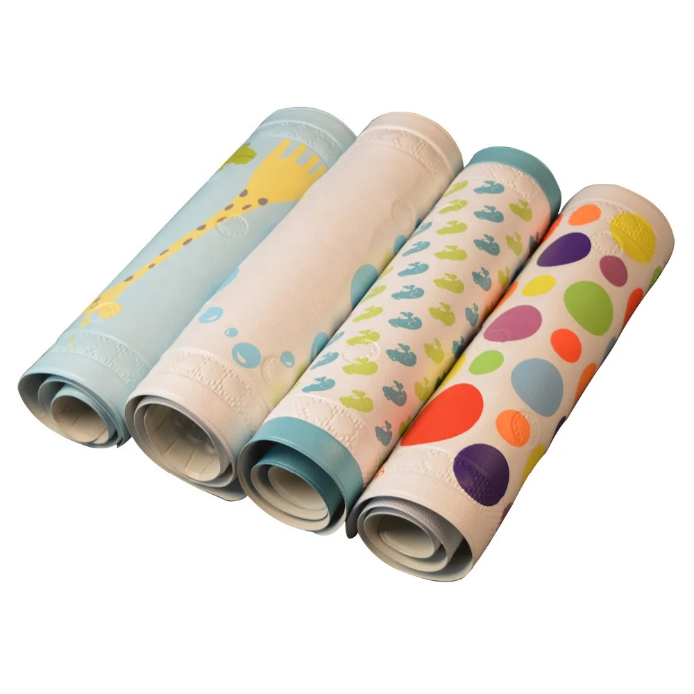 Soft PVC Foam Bath Mat with suction cups Color Changing Non-Slip Baby Bath Mats