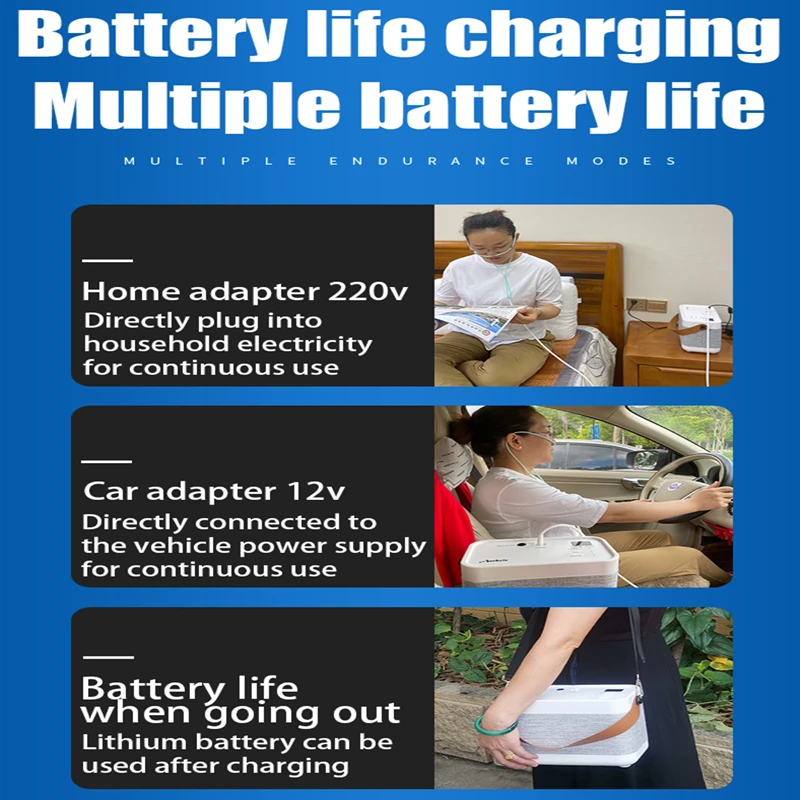 New Factory Price 5 Liters Oxygen Concentrator Price Portable 5l Oxygen Generator Device With Rechargeable Battery