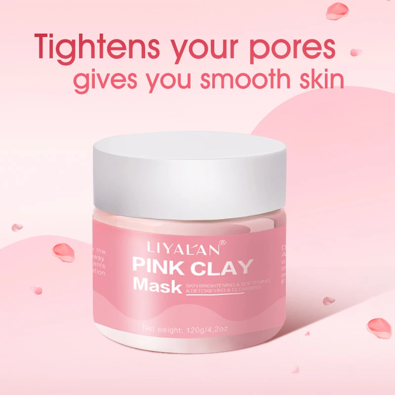  OEM Custom French Organic Face Face-pack Clay Shrink Pores Pink Mud