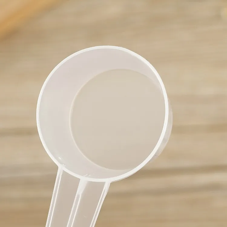 20g 40ml mini white clear plastic pp milk powder coffee tea mask cream round spoon medicine liquid spoon long handle