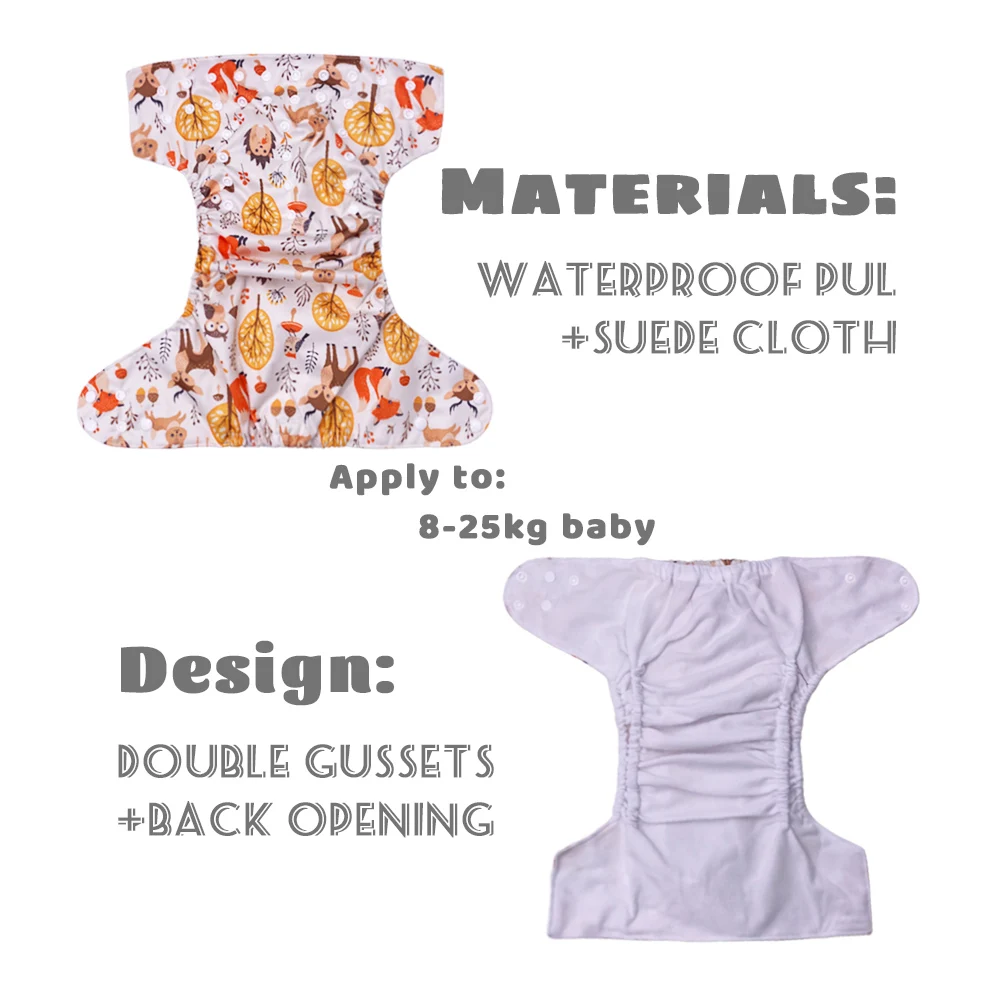 Hot sale accept OEM&ODM XL  washable big one size fit all adjustable  suede cloth baby cloth pocket diaper