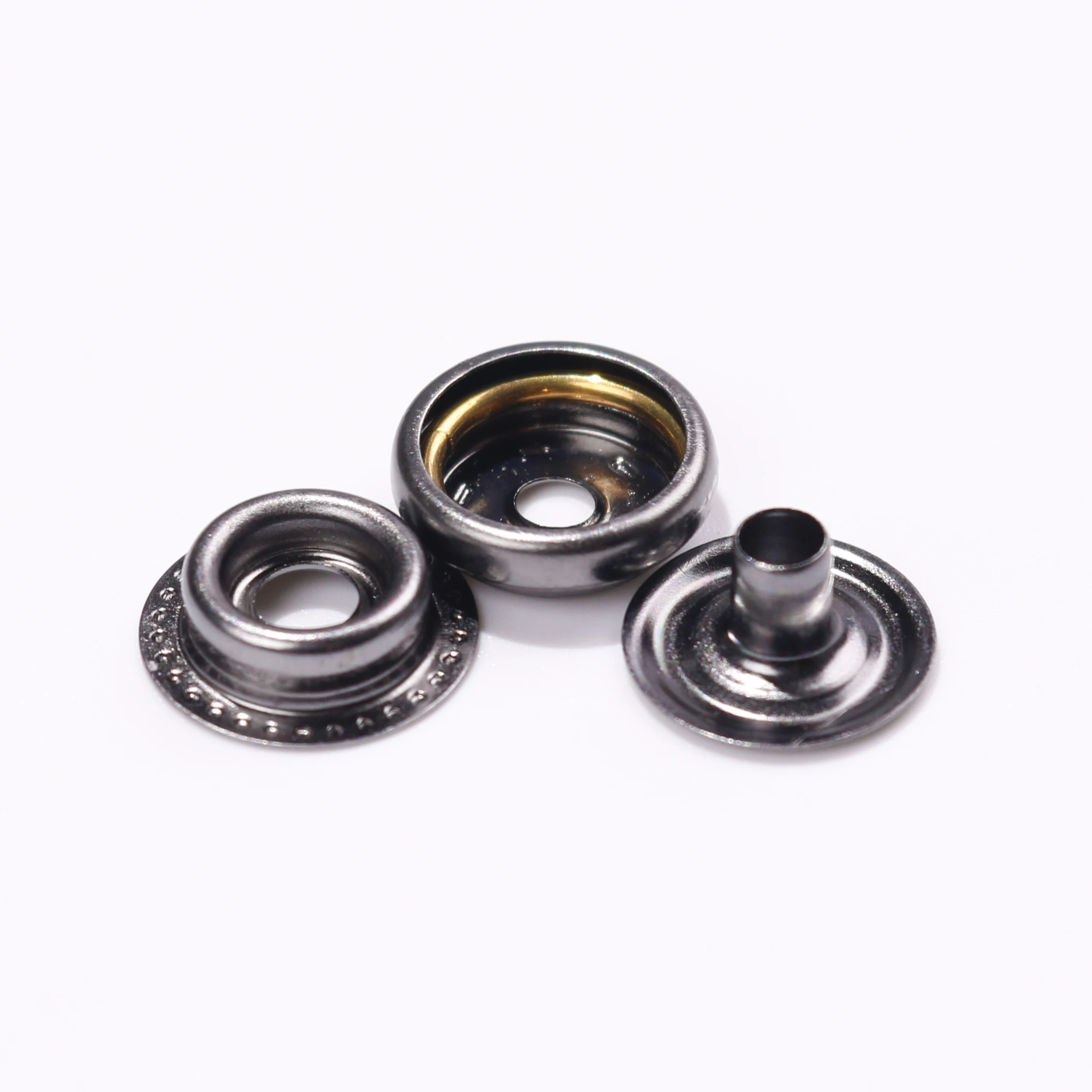 405 black fancy buttons metal press snap button with logo