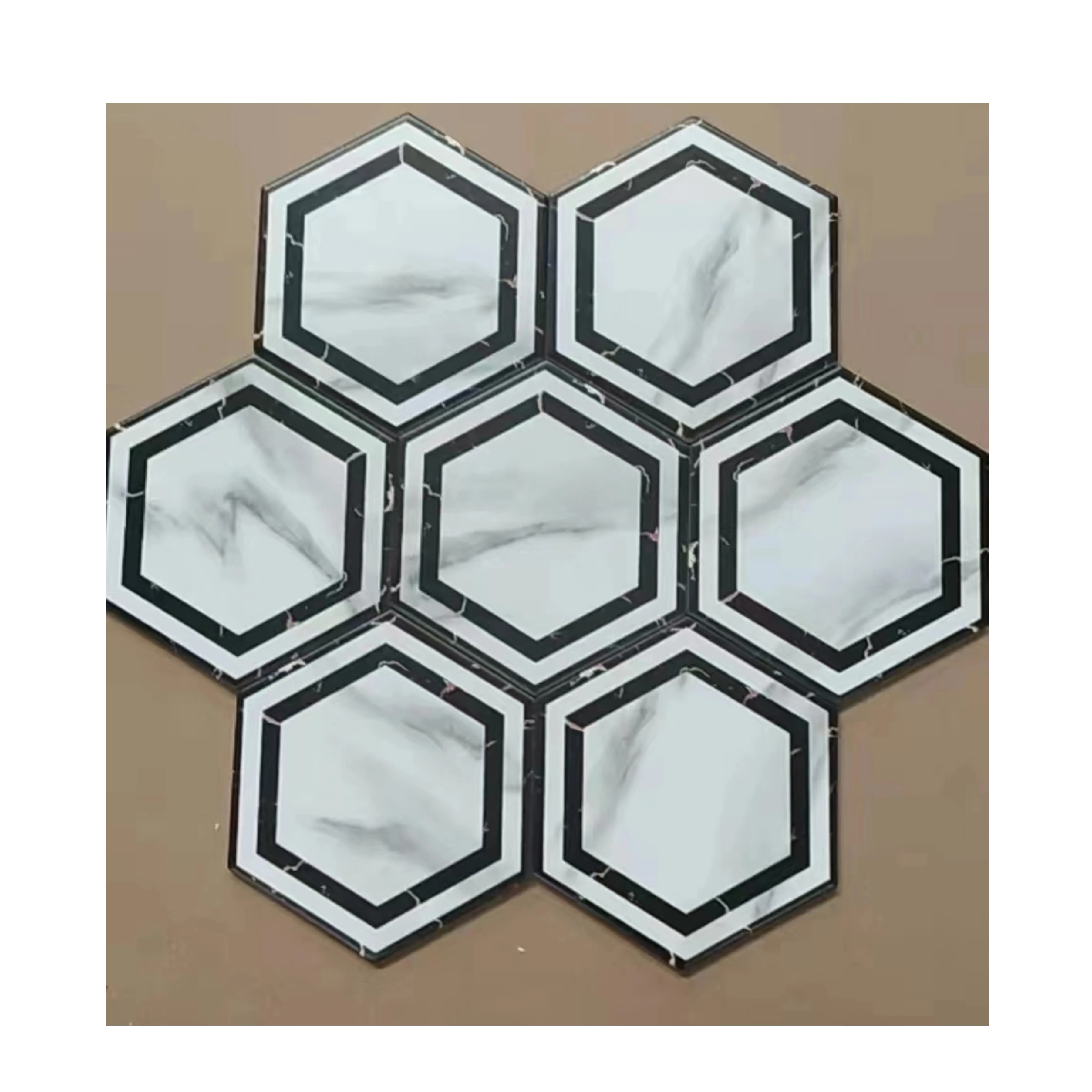 High Alumina Ceramic Wear Tile Lining High Temperature Resistance Hexagon Alumina Ceramic Mosaic Tiles Hexagon Marble Mosaic