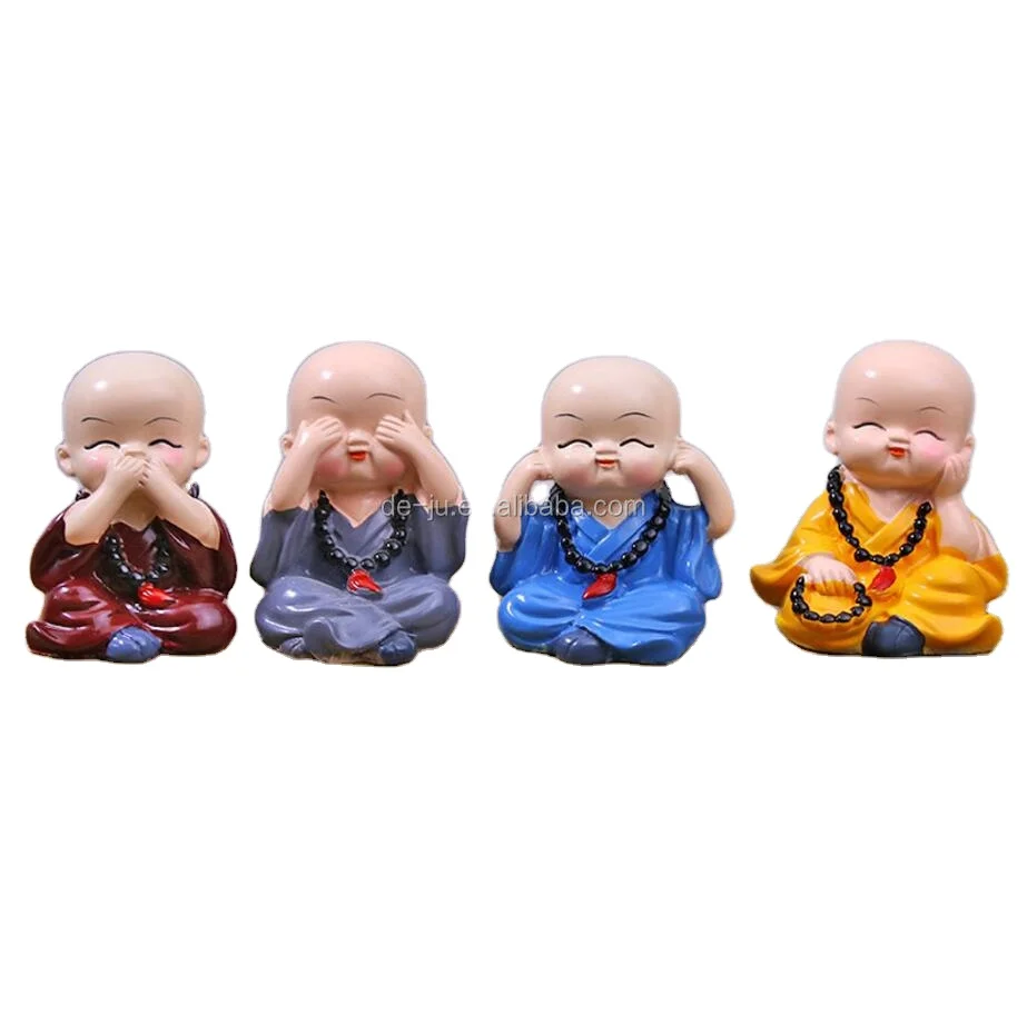 Mini Unique Shape Simulation Desktop Chinese Supplier Resin Clay Buddhist Monk