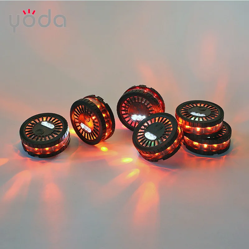 12+3 Led Car Rode Flare Portable Emergency Warning Disc Strobe Signal Lamp Set Traffic Safety Flashing Beacon