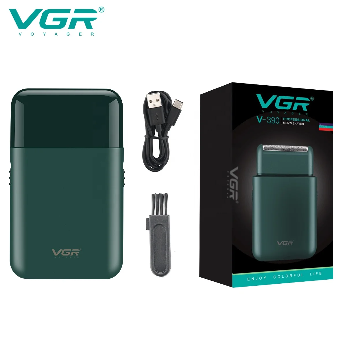 VGR V390 single foil cordless electric travel mini shaver