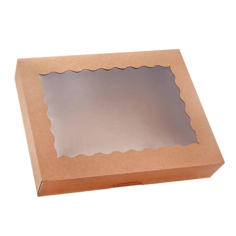 Custom Takeaway Container Cupcakes Cookie Box Kraft Paper Cake Bakery Boxes