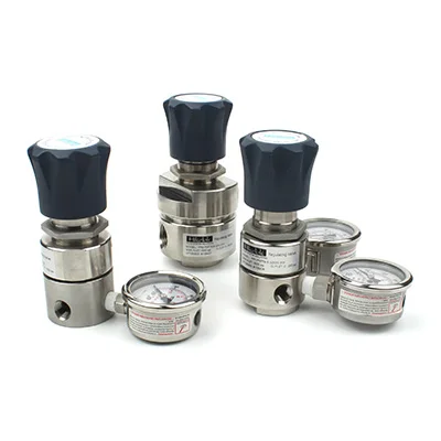 Hikelok 6000 Psig 413 bar Gas Pressure Regulator Stainless Steel Stem High Pressure Reducing Regulators