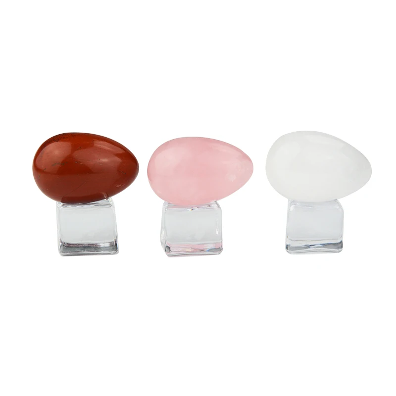 Drilled 3pcs Kegel Exercise Pelvic Muscles Strengthening Rose quartz jade Yoni Eggs