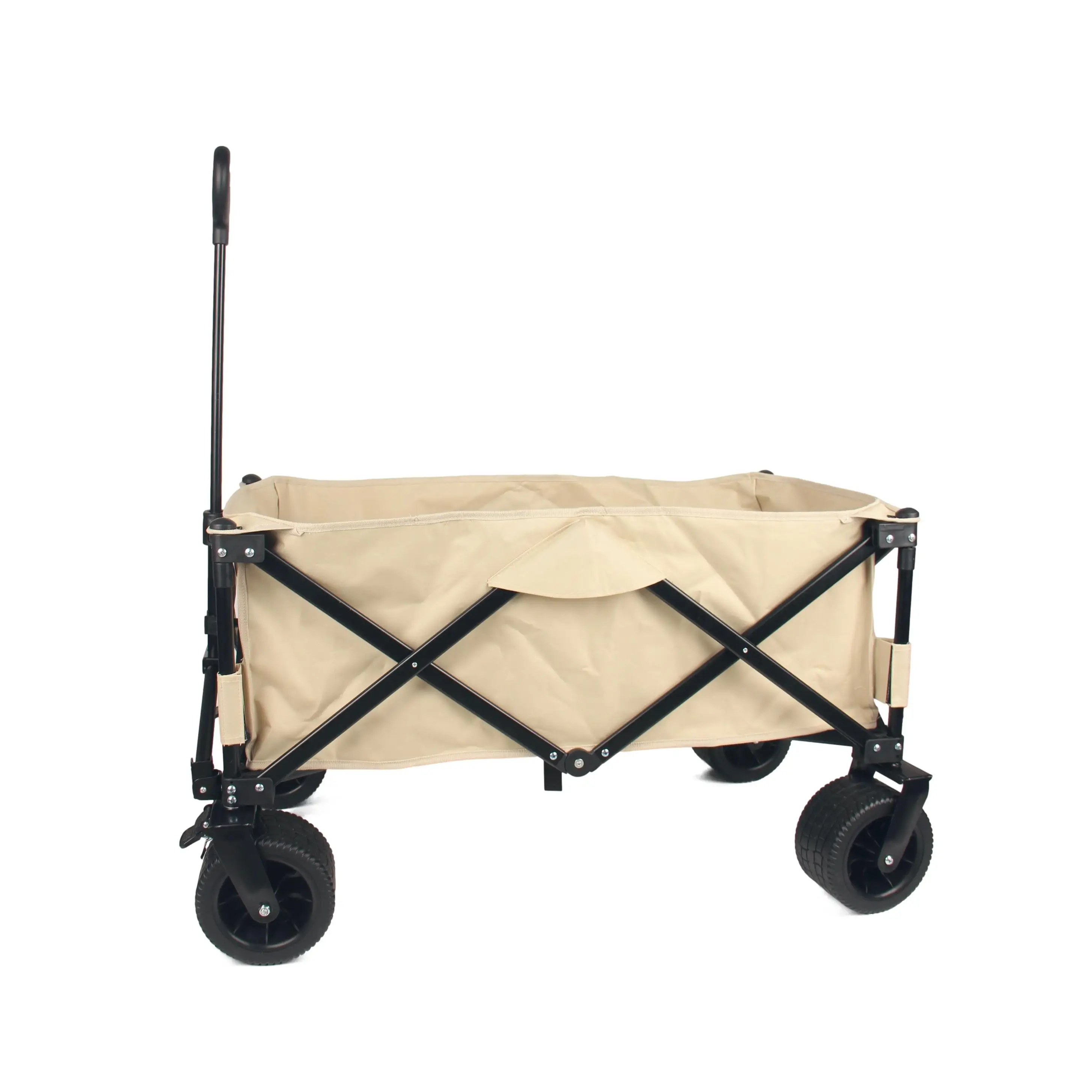 Essential camping wagon outdoor cargo cart 330 LBS load bearing 150L capacity big wheel PVC for beach easy folding carry out