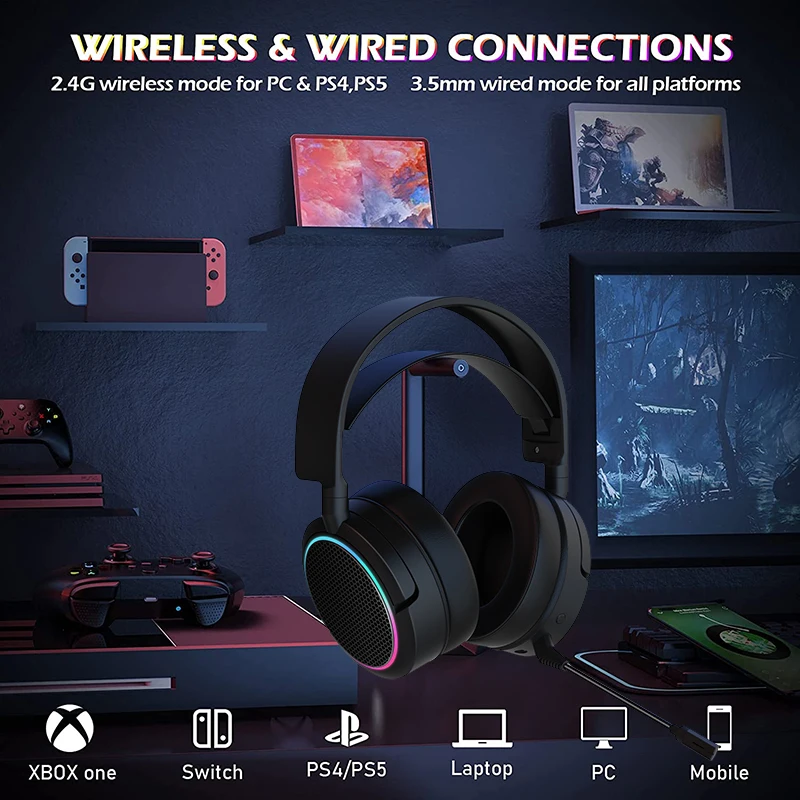 Высокая производительность 2 4G беспроводной телефон X3 Pro Gaming Headset 2nd Edition микрофоном светодиодные наушники стерео для Logitech
