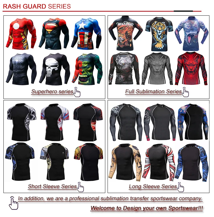 
Long Sleeve Mens mma Compression Clothing jiu jitsu rash guard Custom Bjj Rash Guard Compression Shirts 