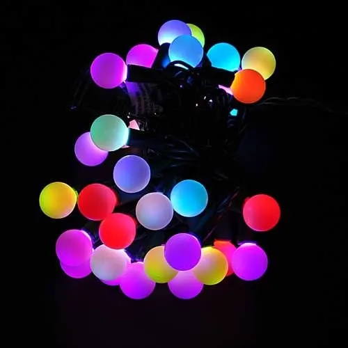 Outdoor led lighted 40mm balls string light cotton balls