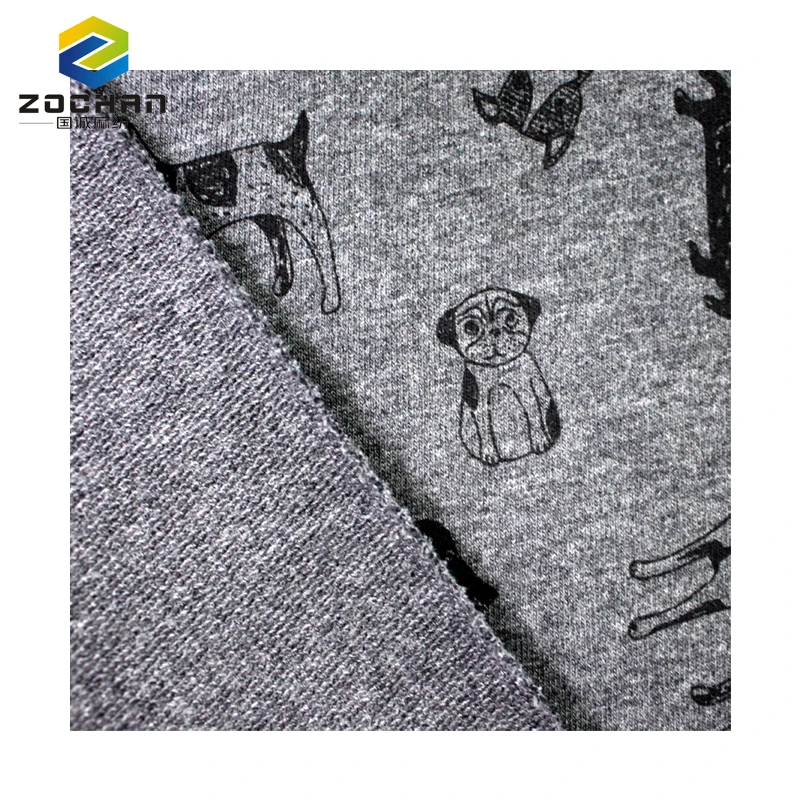 free sample 100% cotton printed terry wicking organic cotton knit fabric for baby clothing garment