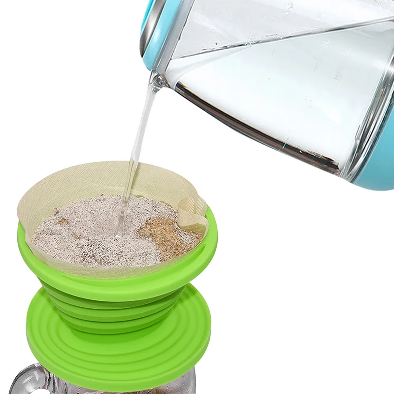 Кемпинг пеший Туризм путешествий многоразовые конус фильтр Держатель холодной создание капельного складной залить Кофеварка силиконовая воронка-дриппер для кофе