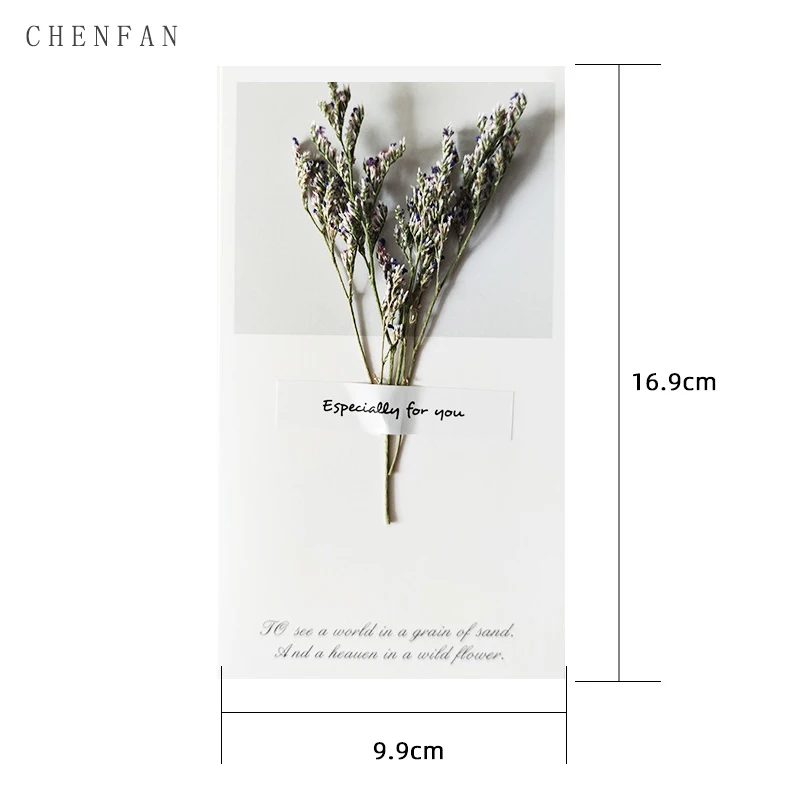 
OEM Greeting Card Manufacturer Birthday Party Best Wish You Dried Flowers Card Thank You Card 