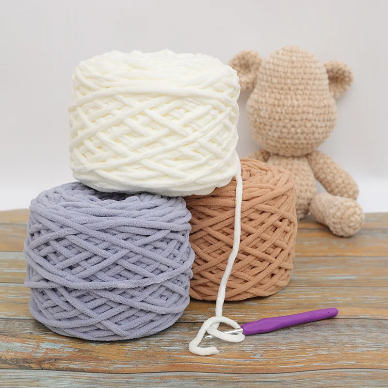 5S 1PLY  hand knitting for knitting and DIY Chenille ice bars yarn