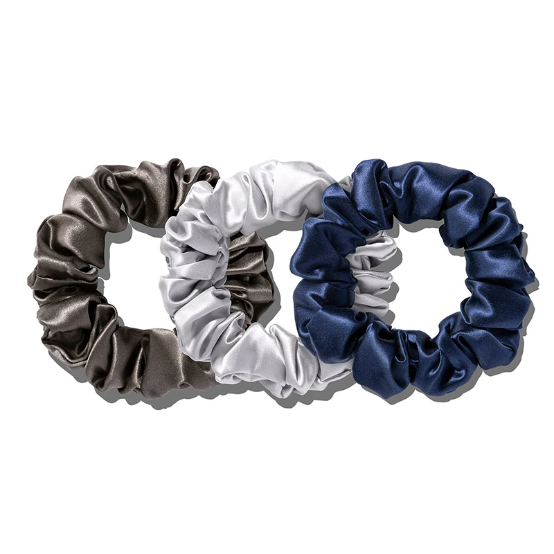 100% Natural Mulberry Silk Scrunchies Skinny Rubber Bands for Women Hair Ties 1CM PureSilk Elastic Hairbands