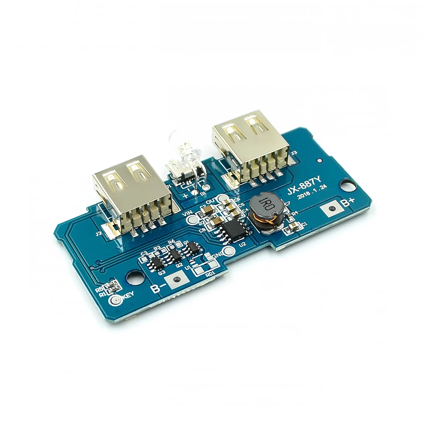 5V 2A Power Bank Charger Module Charging Circuit Board Step Up Boost Power Supply Module 2A Dual USB Output 1A Input