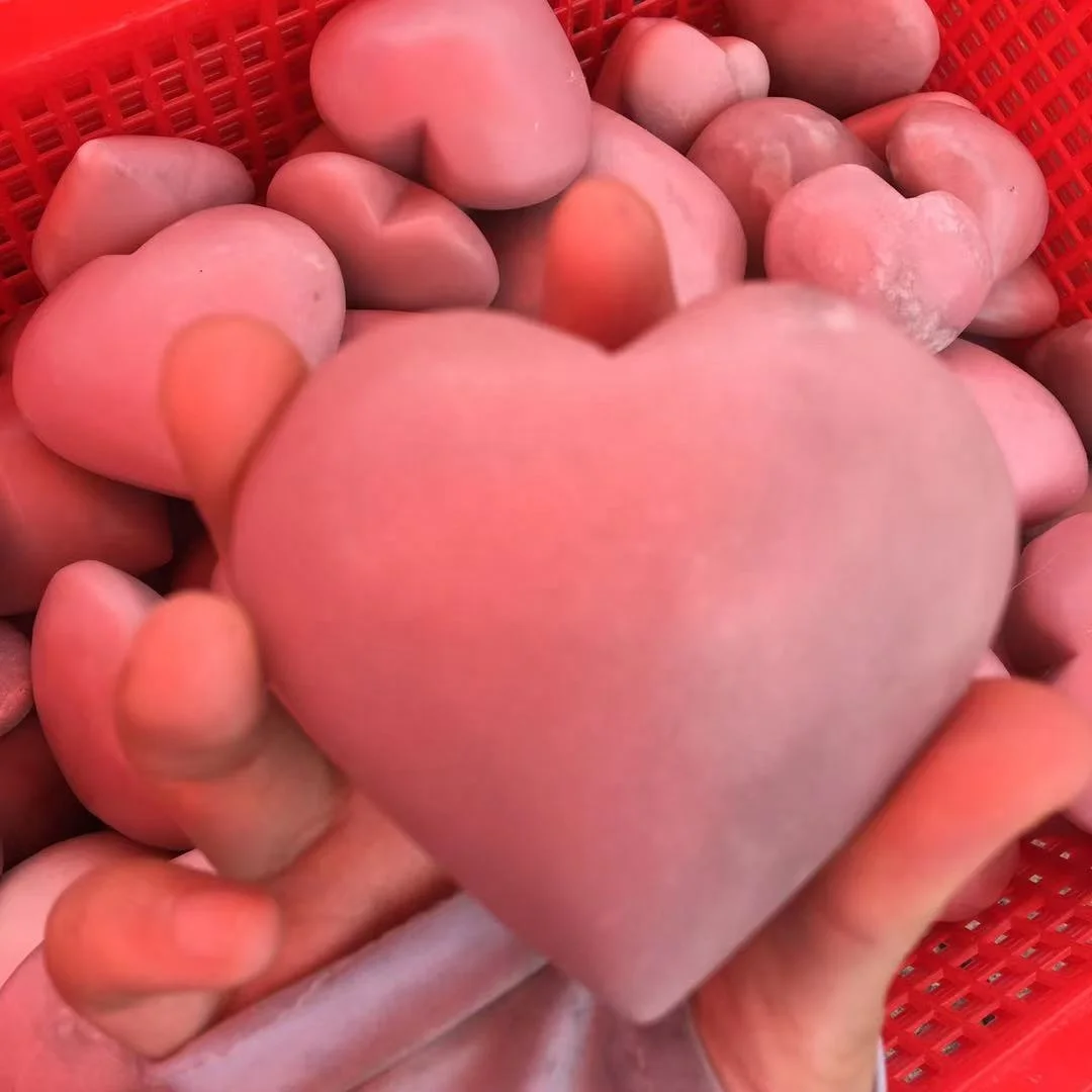 Wholesale Natural Healing Crystal Gemstone Crystal Palm Stone Pink Opal Powder Heart for Ornaments