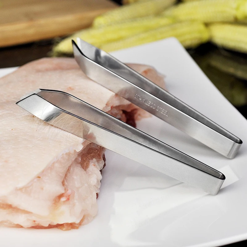 Kitchen Durable 430 Stainless Steel Fish Bone Remover chicken fur tweezers