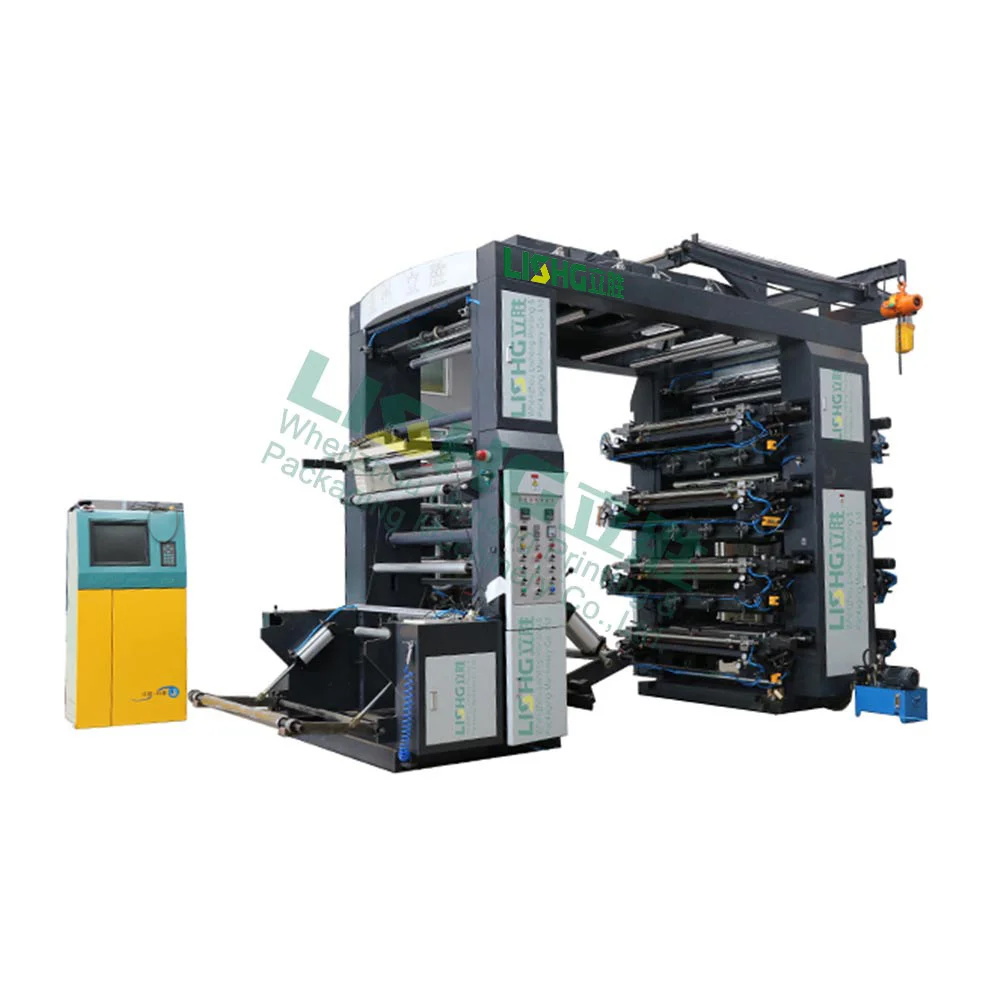 8 color plastic paper package roll to roll Flexographic printer