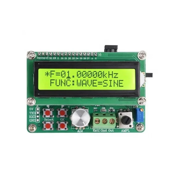 DDS Function Signal Generator Module LCD Display Sawtooth Triangle Wave Sine Square Sawtooth Wave With 50KHz Frequency FYE050