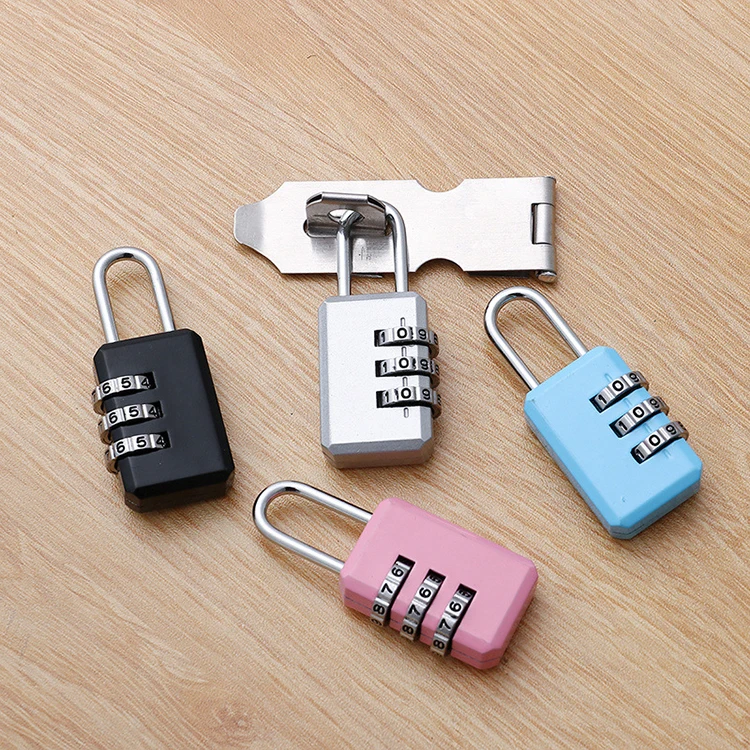 Hot sale Black 3 digit combination luggage lock 20MM zipper Mini padlock
