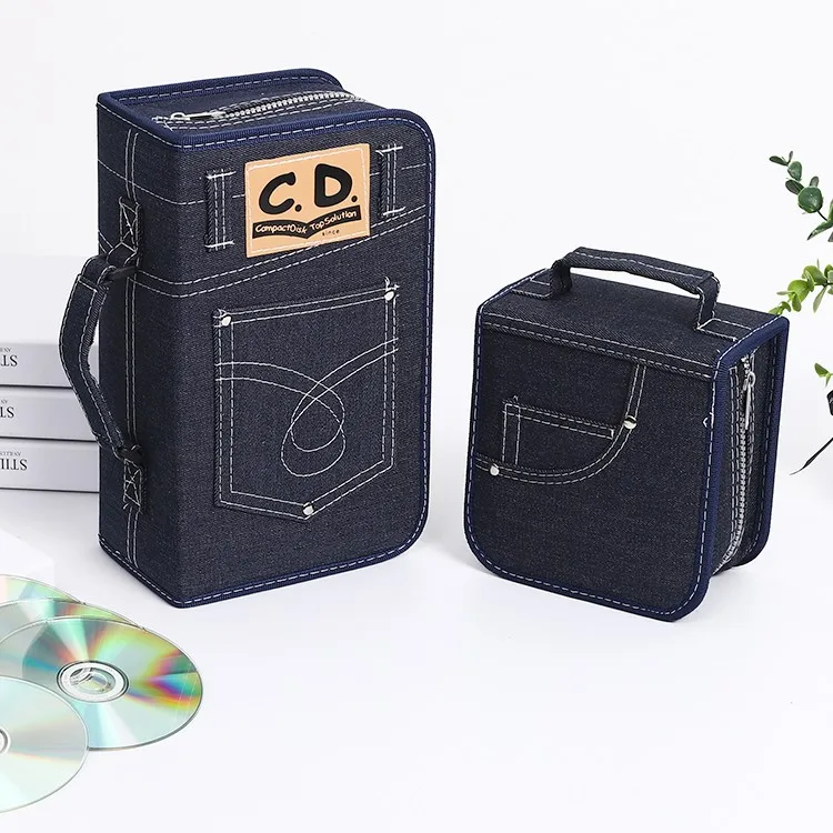 Индивидуальный модный Джинсовый чехол-бумажник большой вместимости для Cd/dvd Dvd