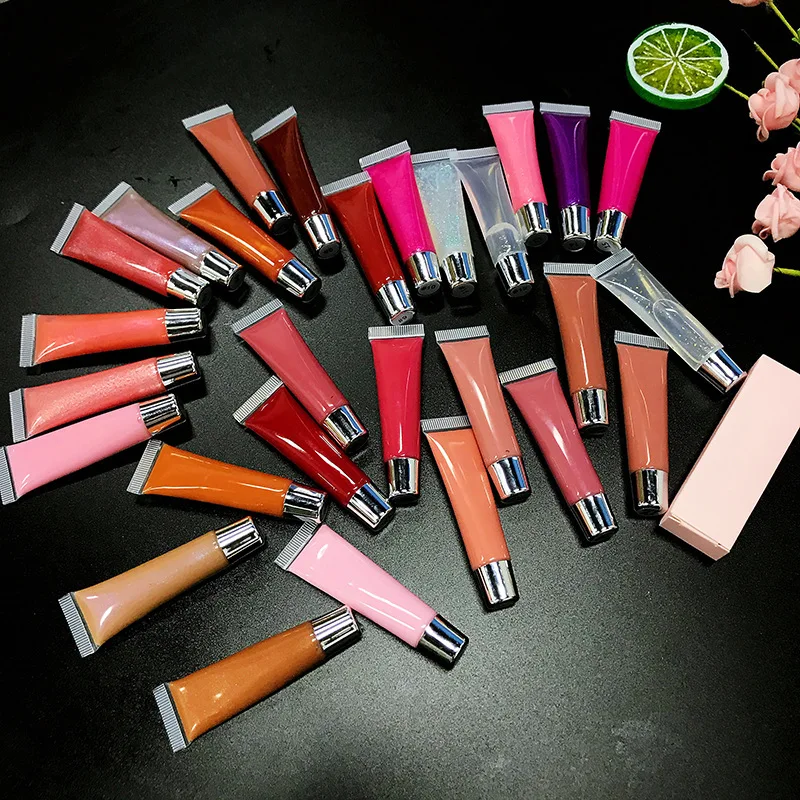 Spot 28 Color Hose Big Mouth Lip Plumping Liquid Jelly Lip Gloss Toot Lip Without Logo