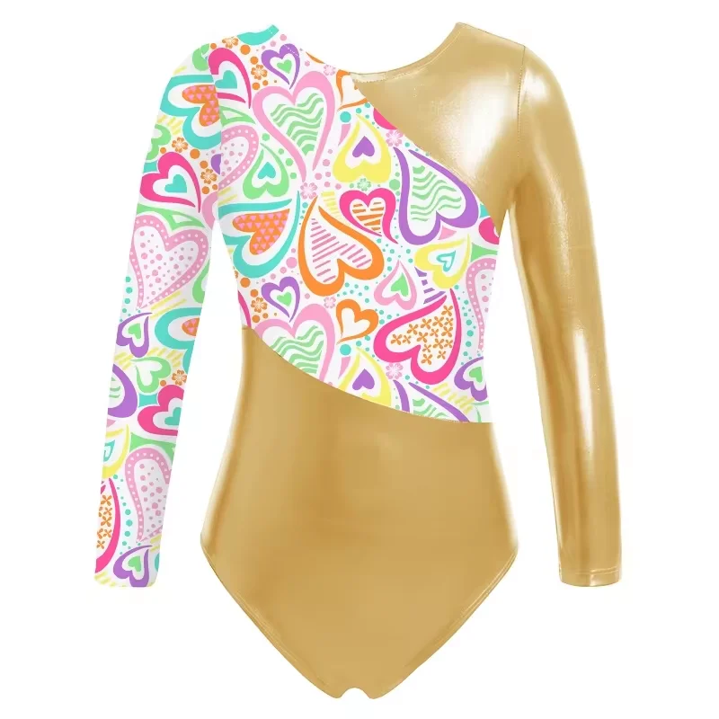 shiny black gymnastic leotards leotard long sleeve dance short ballet with skirt mesh for women baby skating full body