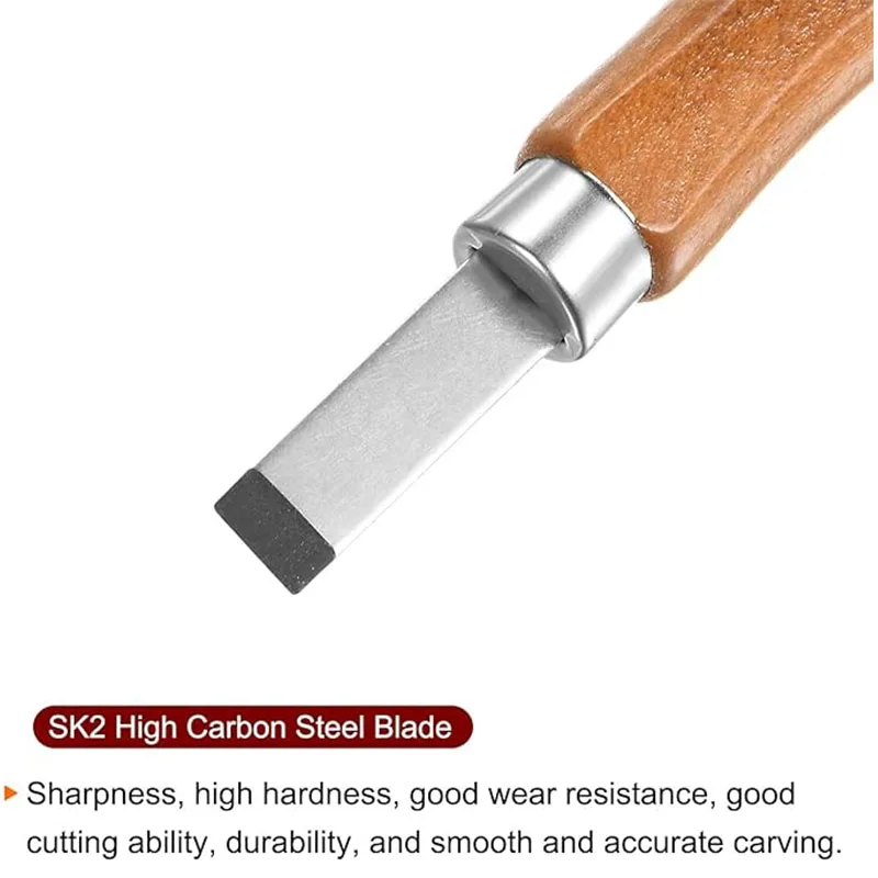 The new listing 12 pieces of carbon steel chisel set with wooden handle art engraving manual woodworking engraving tool set