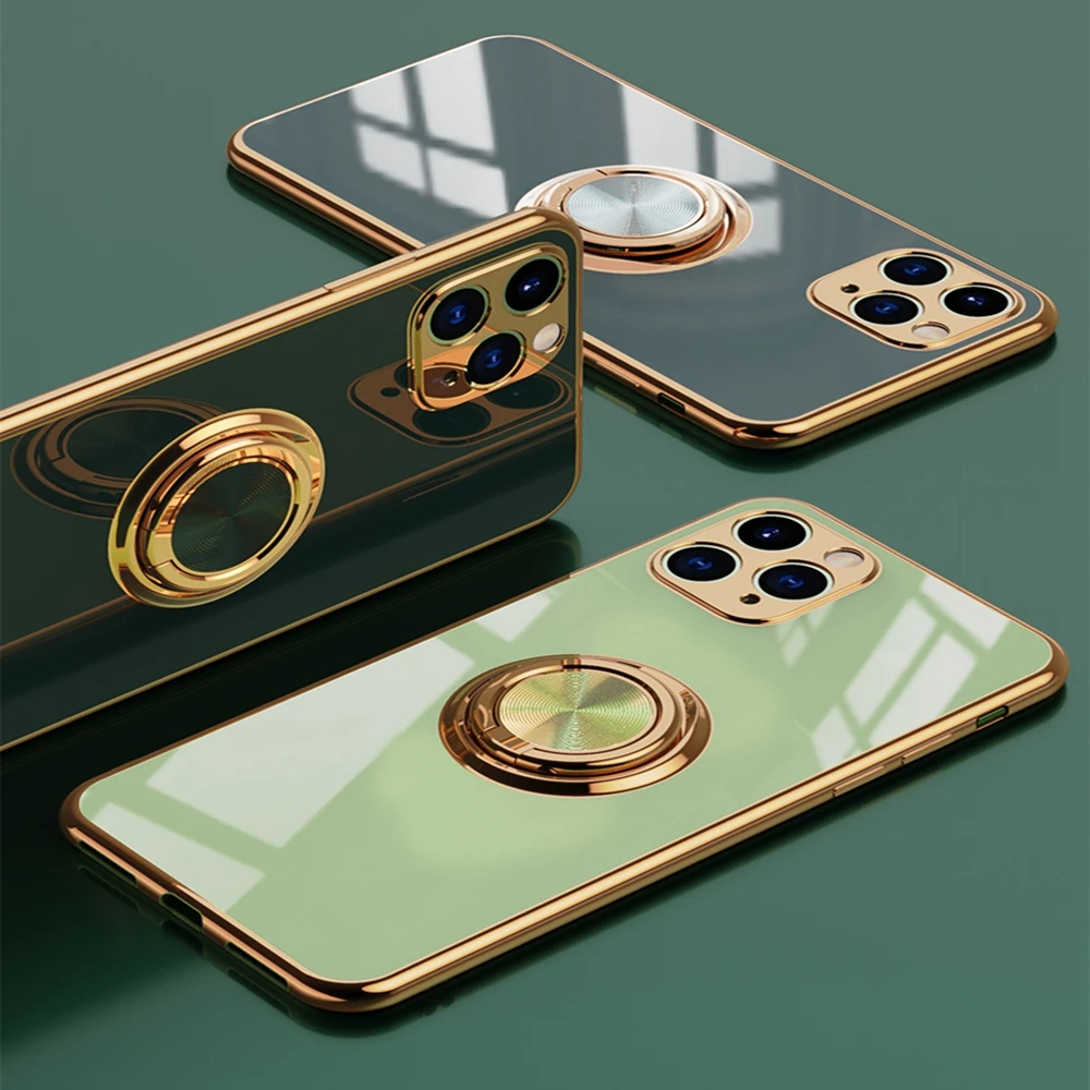 Mobile Phone Case Magnetic Suction Ring Luxury Design Phone Cover Soft Case For IPhone 13 pro max 12 11 xs case