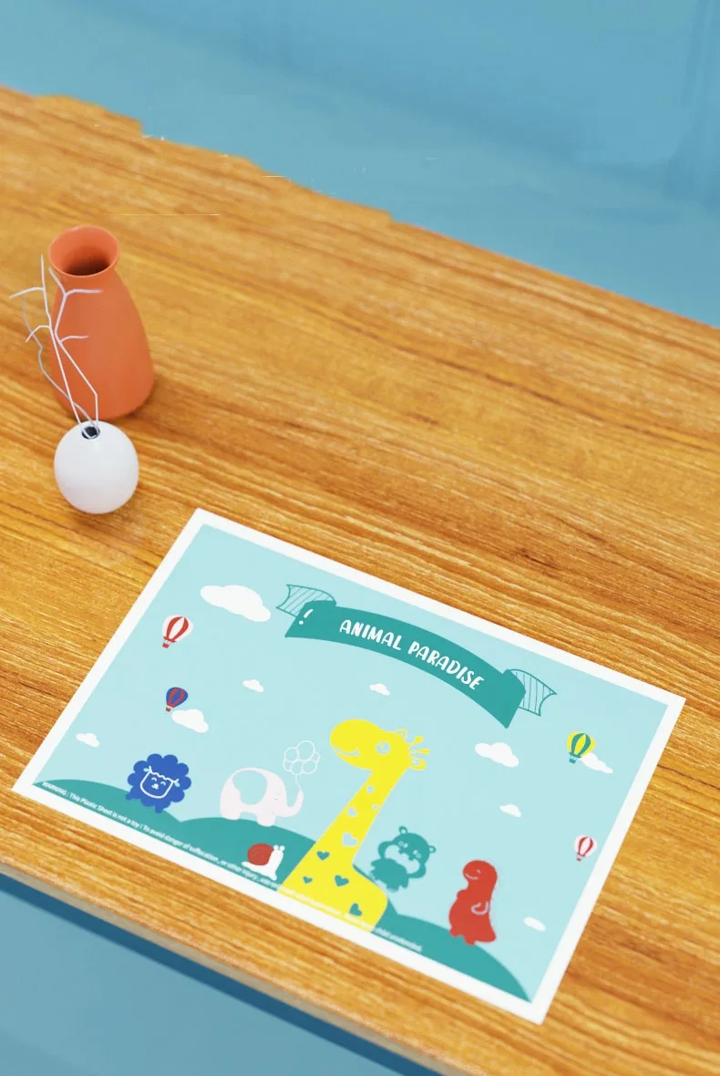 Custom Printed American Style Baby Disposable Placemats Eco-friendly Rectangle Table Mats Dining Made from Paper PE for Kids BPA