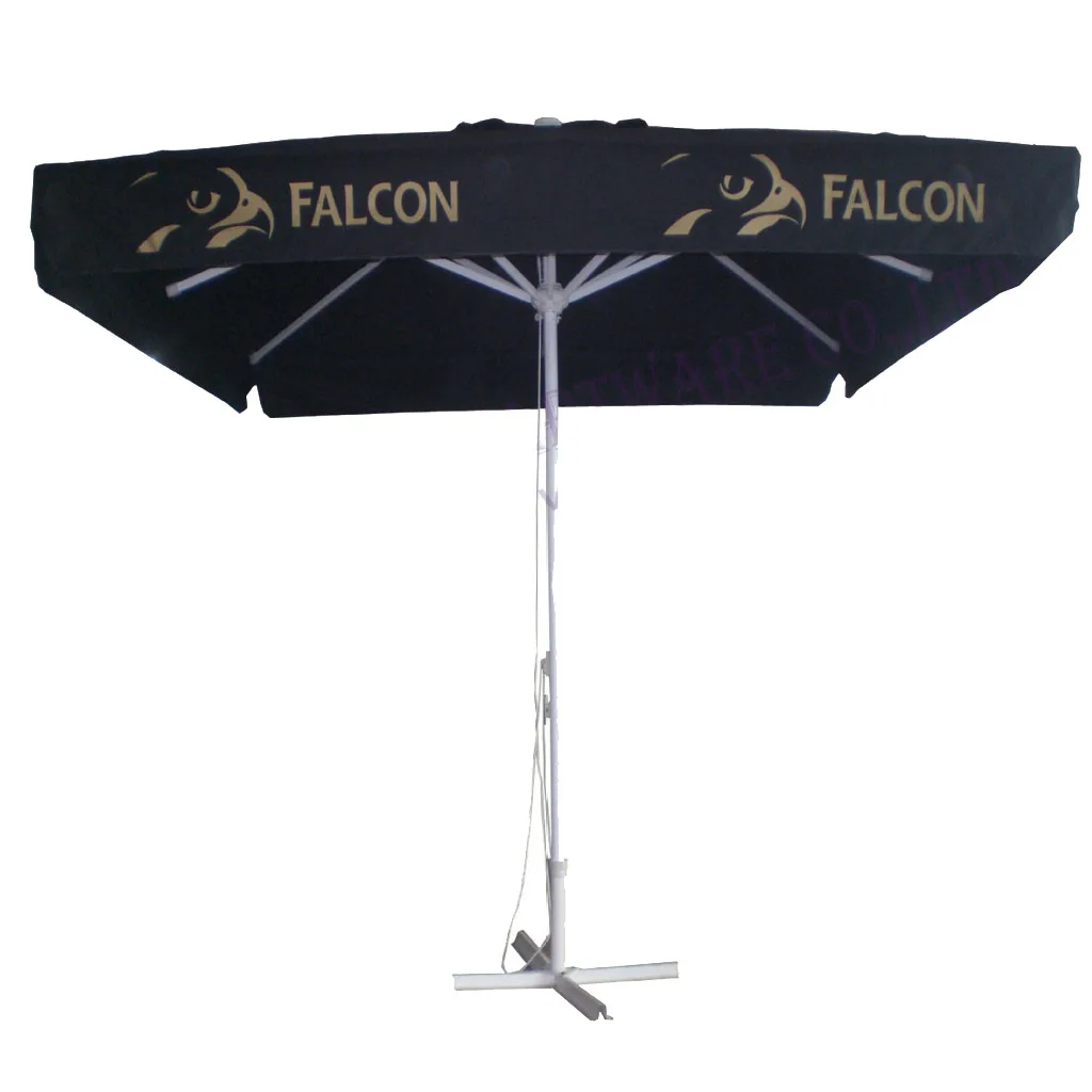 Custom 2m 3m 4m Square Outdoor Patio Pole Umbrella for Cafe Coffee Advertising Sun Shade Bamboo Wooden Beach Umbrella