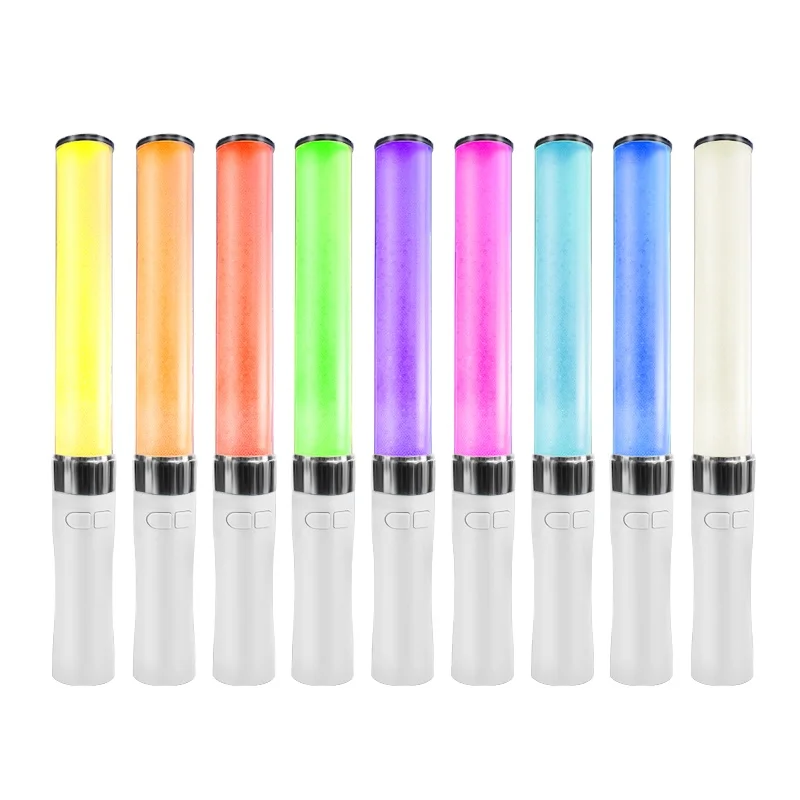 RICHSHINING 25*3.5cm LED Light Stick 15 Colors Glowing Wands in Japan Concerts for Party Halloween for Kpop Fans Club White 55g