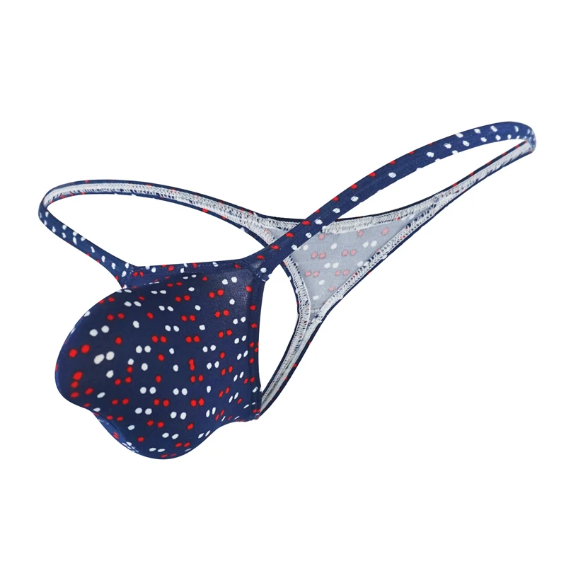 
Sexy Gay Underwear Men Thong Bikini Pouch T-Back Printing Dot G-String Jockstrap Breathable Sissy Thongs 