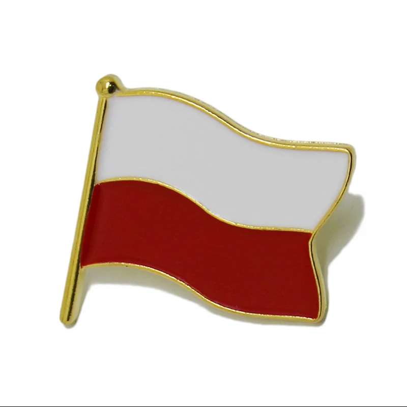 Metal Badges Labels Wholesale Design Custom Logo Hard Enamel Pins for Souvenir Kazakhstan Mexico Poland Flag Pin