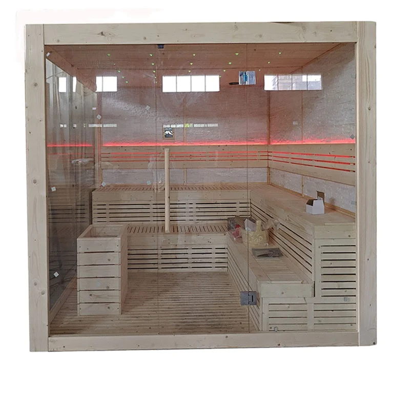 luxury bathroom harvia enclosure modern dry commercial red cedar finnish sauna 6 persons