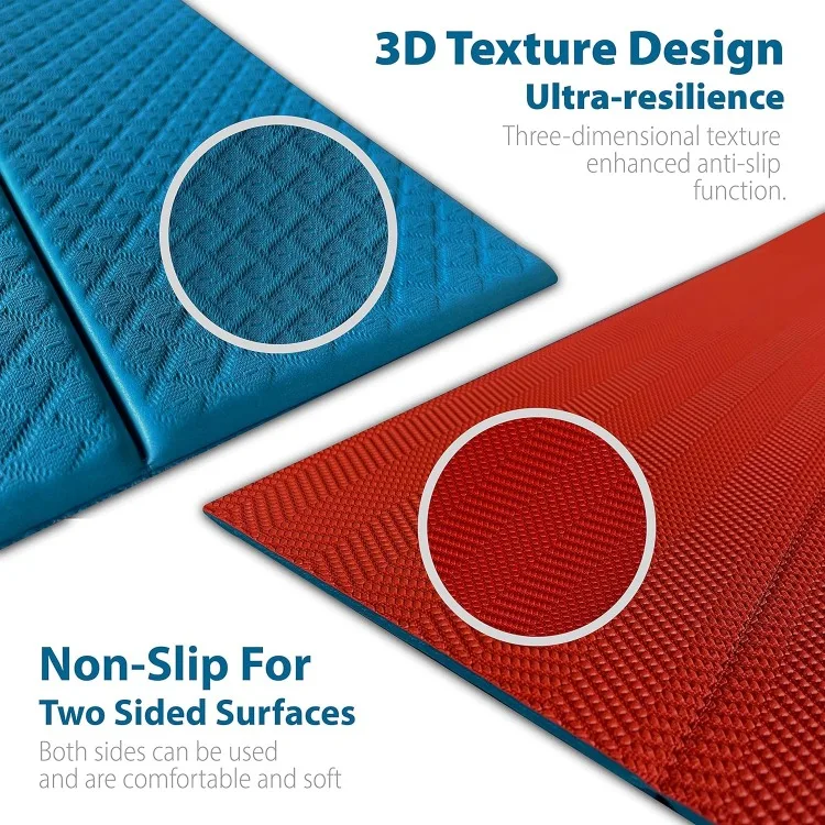 6mm Thick Lightweight and Easy to Store Anti-Slip Folding Exercise Yoga  Mat for Yoga Pilates Home Workouts and Floor Exercises