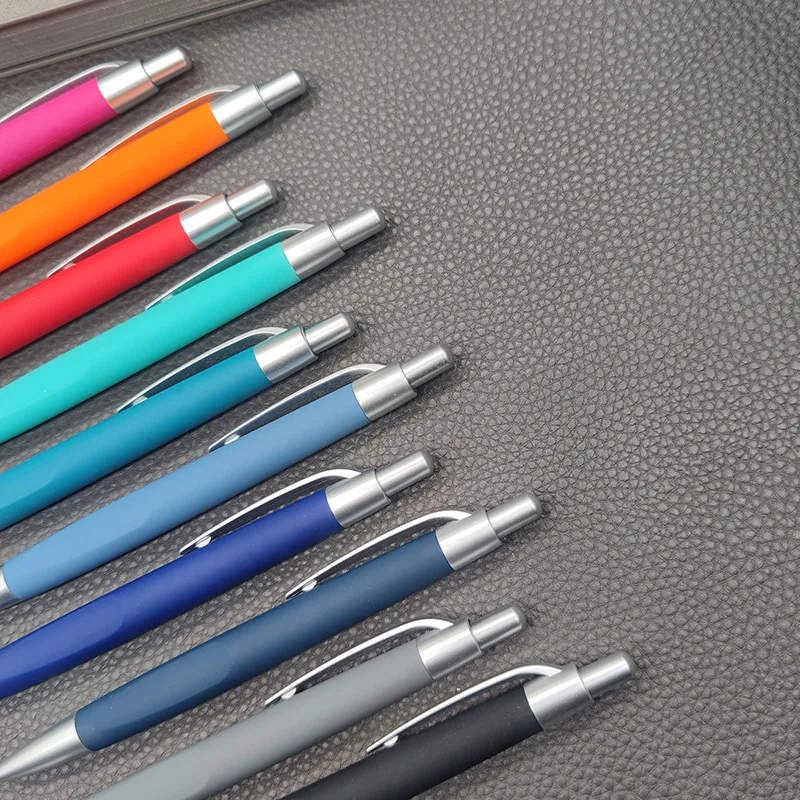 Retractable soft rubber sprayed sheraton hotel ball pen promotional gift plastic custom logo print pen