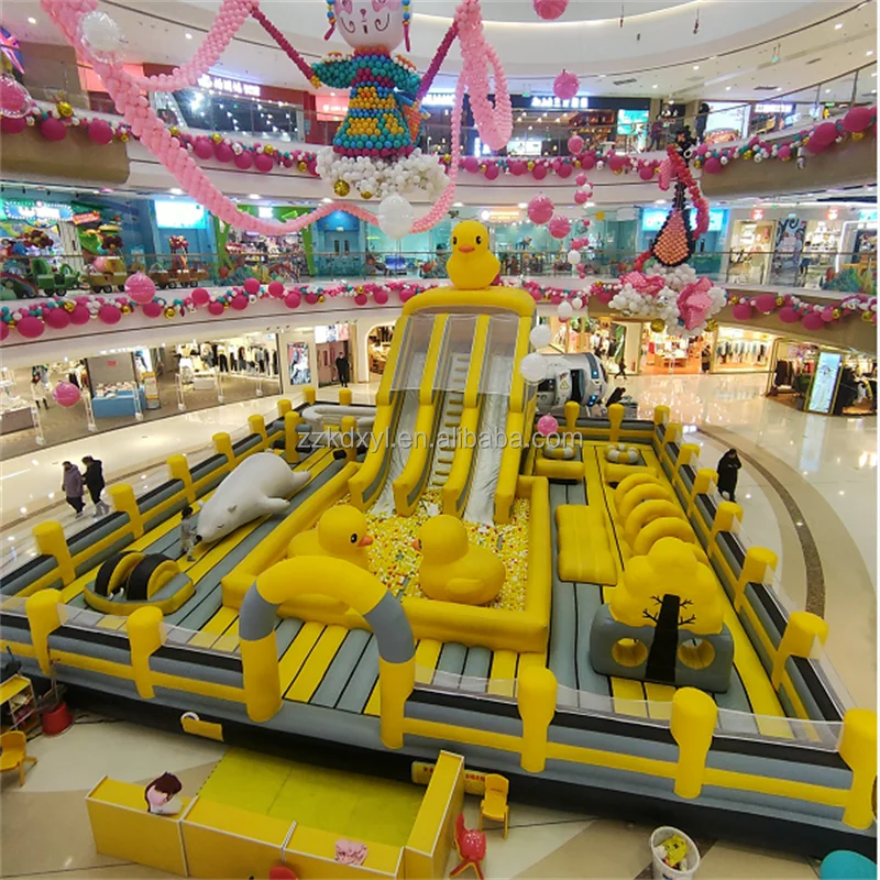 yellow duck Playground park commercial inflatable bouncer air jumping bouncing castles inflatable bouncy castle with slide