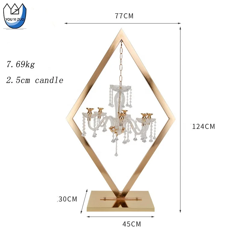 YYZ 6 Heads 124CM  Modern New Design Iron Chandelier Candlestick  Luxury Candelabra Centerpieces Gold Metal Creative Candelabrum