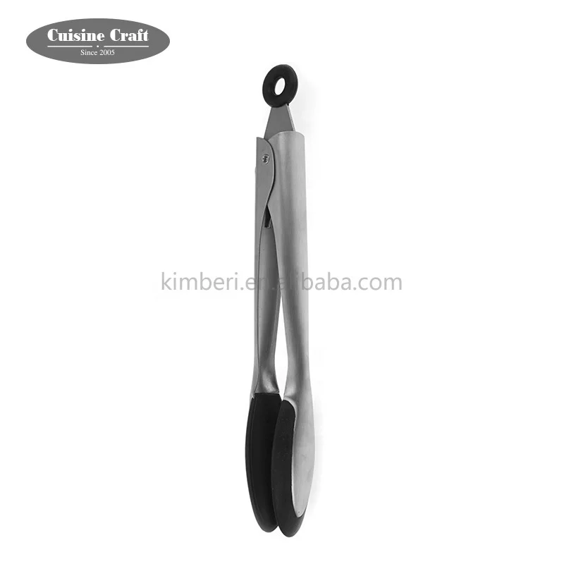 Good quality mini mylon silicone stainless steel kitchen fish food tongs