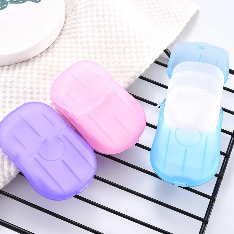 Wholesale 20pcs travel outdoor small container disposable portable bath paper soap