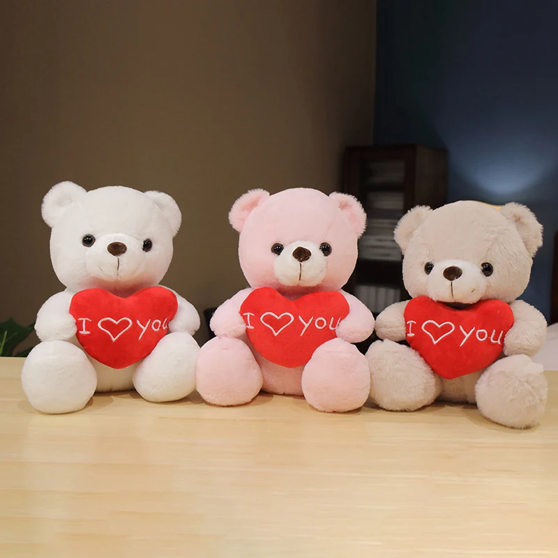 I Love You Teddy Bear Plush Toy with Heart for Valentine Day Gift OEM