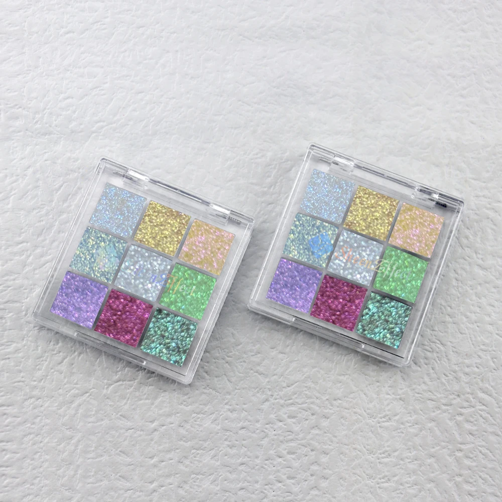 Sheeneffect  Makeup 9 Colors Encounter eye shadow palette Sweet Glitter Multichrome Chameleon eyeshadow palette OEM ODM Service