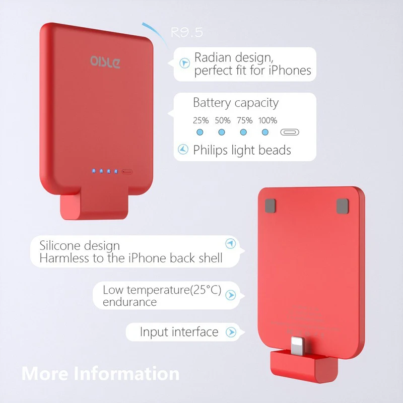OISLE hot selling 2800mah battery case mini external battery fast charging power bank for iphone
